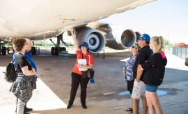 Staff talking during Jets Tour at QFM